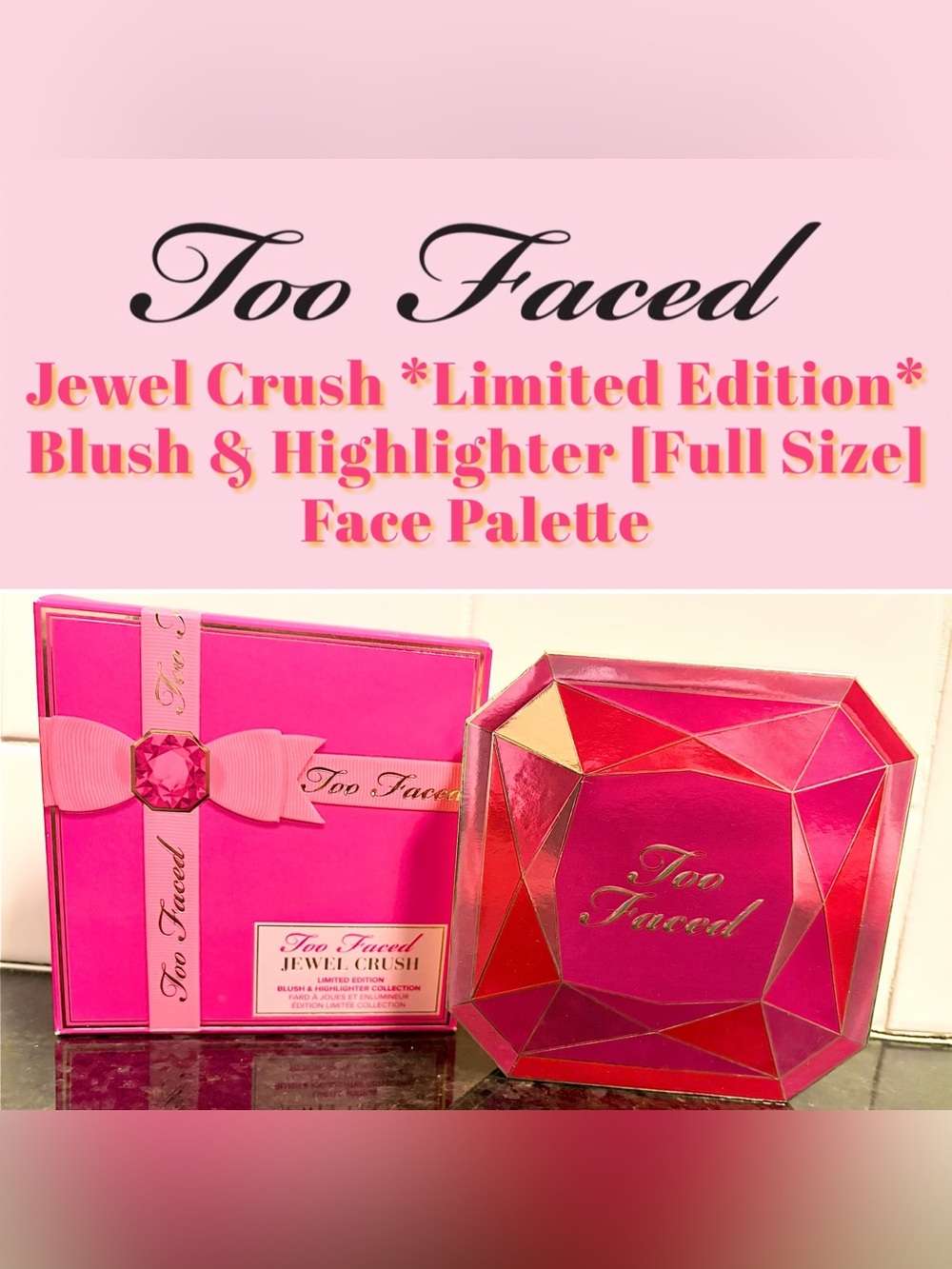 Too Faced Jewel Crush Limited EDT Blush & Highlighter Face Palette (New in Box)